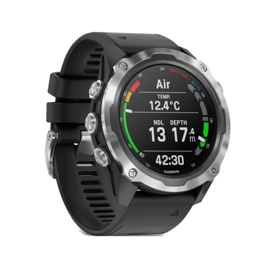 Смарт-годинник Garmin Descent Mk2 Stainless Steel with Black Band (010-02132-00/10)