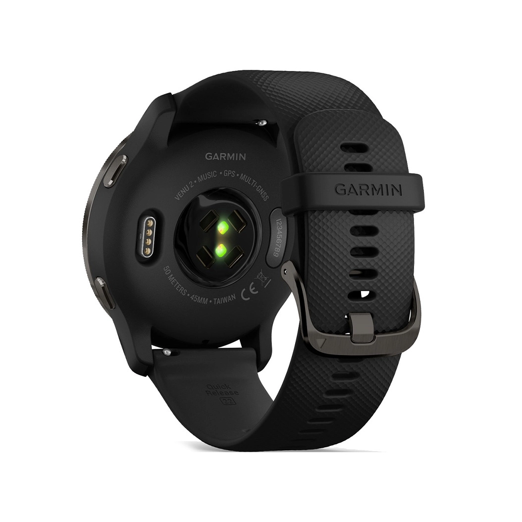 Смарт-годинник Garmin Venu 2 Slate Stainless Steel Bezel with Black Case and Silicone Band