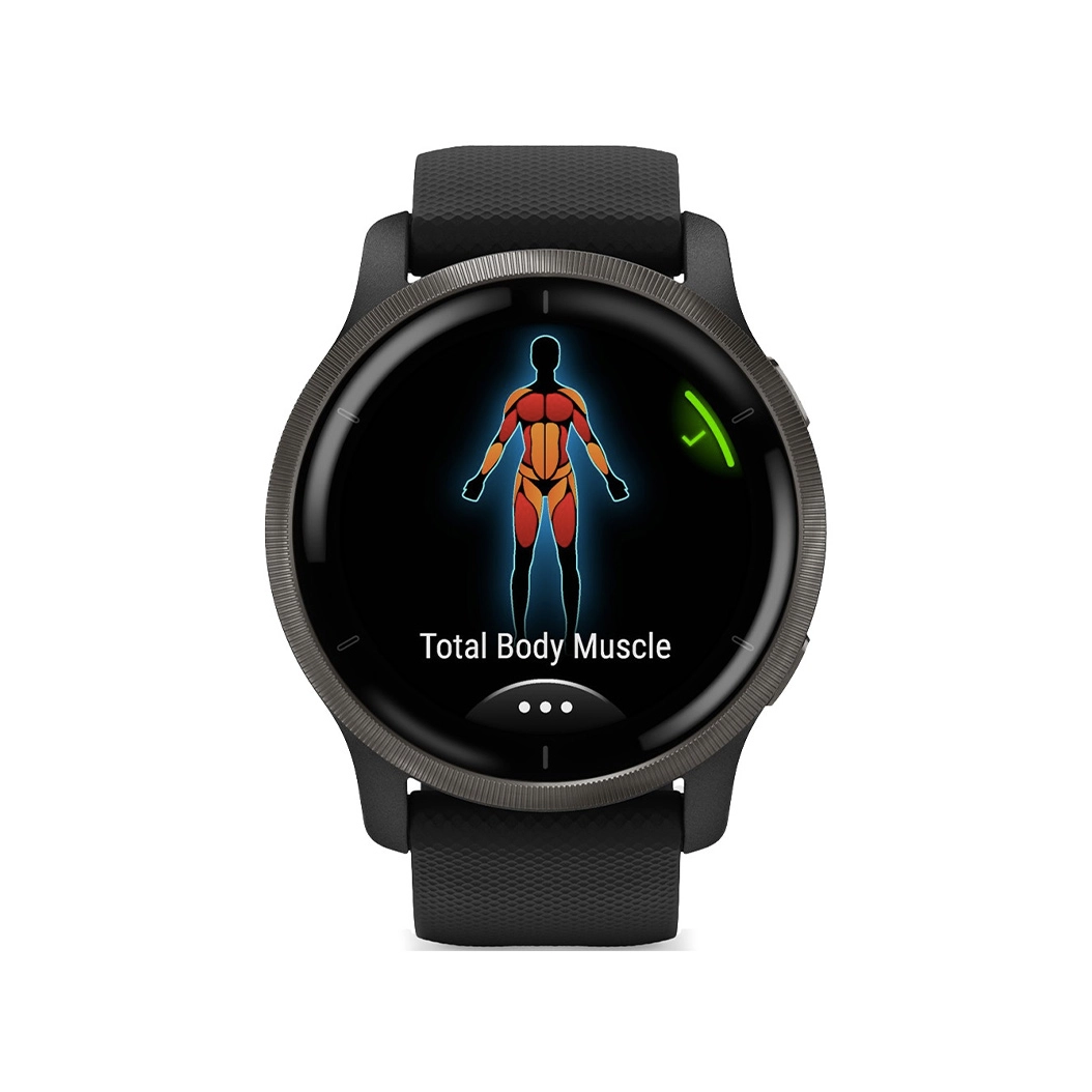 Смарт-годинник Garmin Venu 2 Slate Stainless Steel Bezel with Black Case and Silicone Band