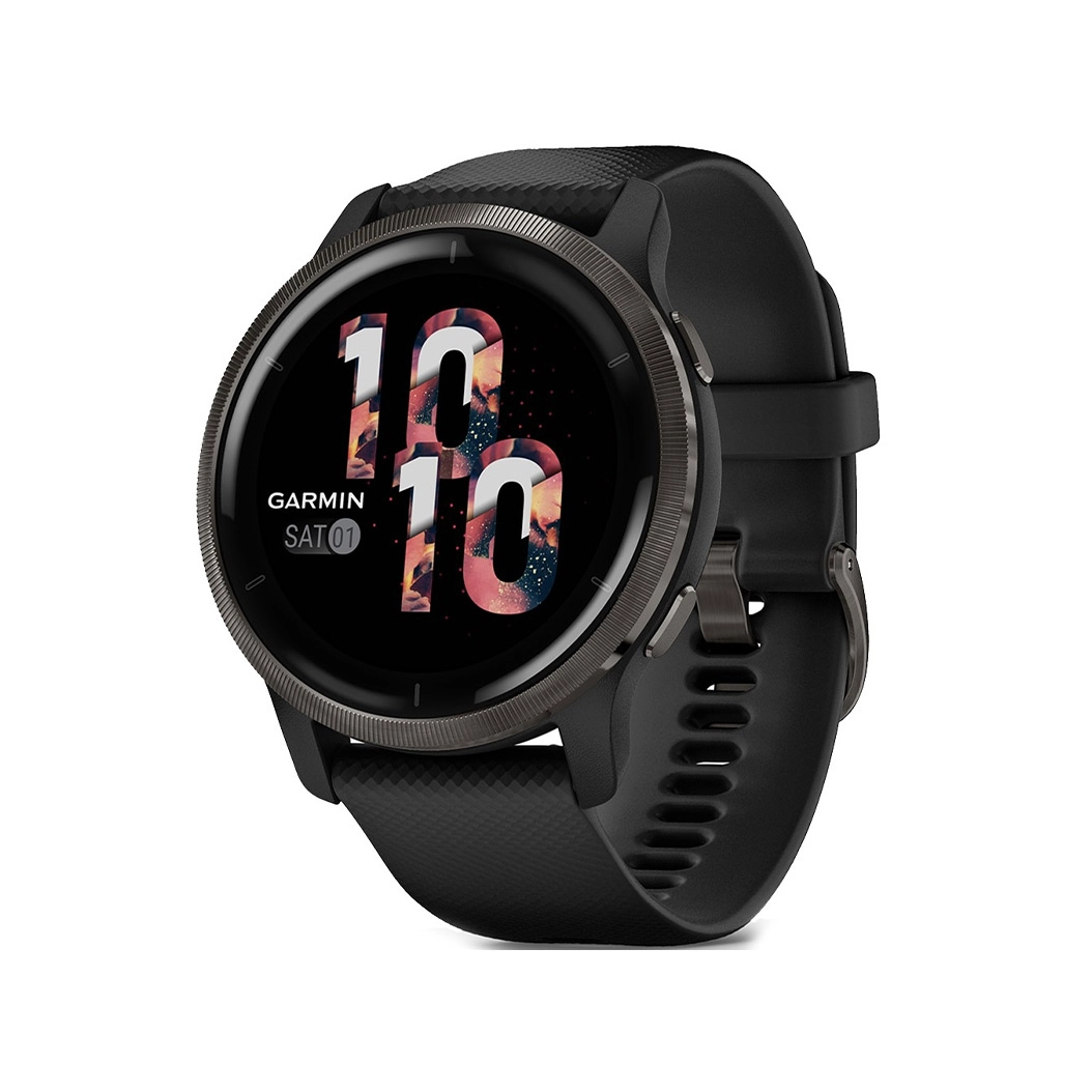 Смарт-годинник Garmin Venu 2 Slate Stainless Steel Bezel with Black Case and Silicone Band