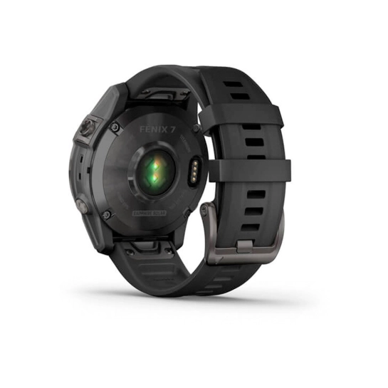 Смарт-годинник Garmin Fenix 7 Sapphire Solar Carbon Gray DLC Titanium with Black Band
