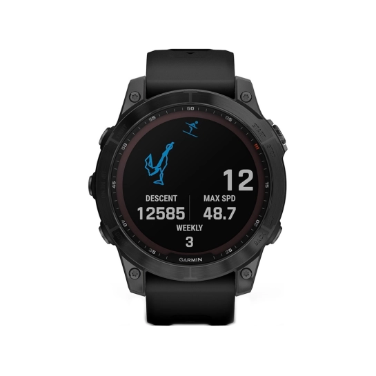 Смарт-годинник Garmin Fenix 7 Sapphire Solar Black DLC Titanium with Black Band