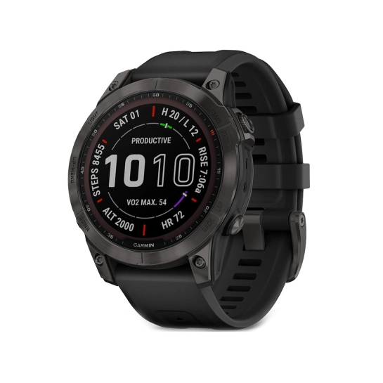 Смарт-годинник Garmin Fenix 7 Sapphire Solar Black DLC Titanium with Black Band