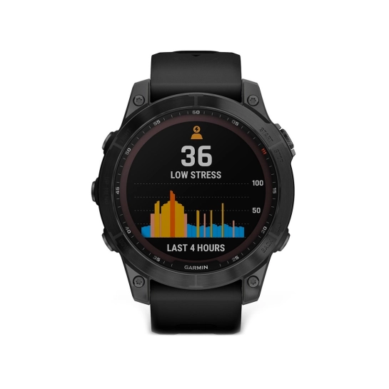 Смарт-годинник Garmin Fenix 7 Sapphire Solar Black DLC Titanium with Black Band