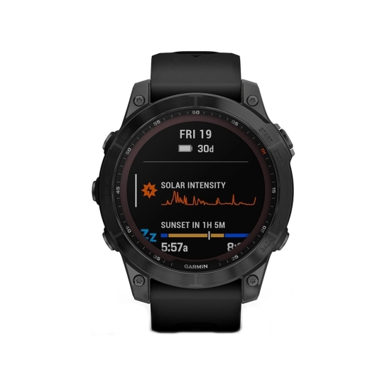 Смарт-годинник Garmin Fenix 7 Sapphire Solar Black DLC Titanium with Black Band