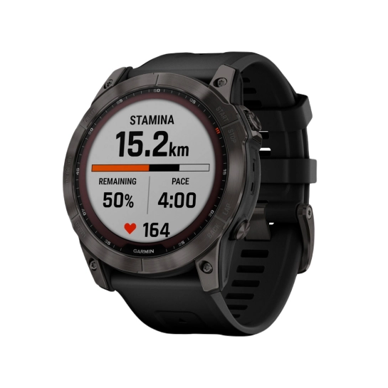 Смарт-годинник Garmin Fenix 7X Sapphire Solar Carbon Gray DLC Titanium with Black Band