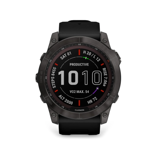 Смарт-годинник Garmin Fenix 7X Sapphire Solar Carbon Gray DLC Titanium with Black Band