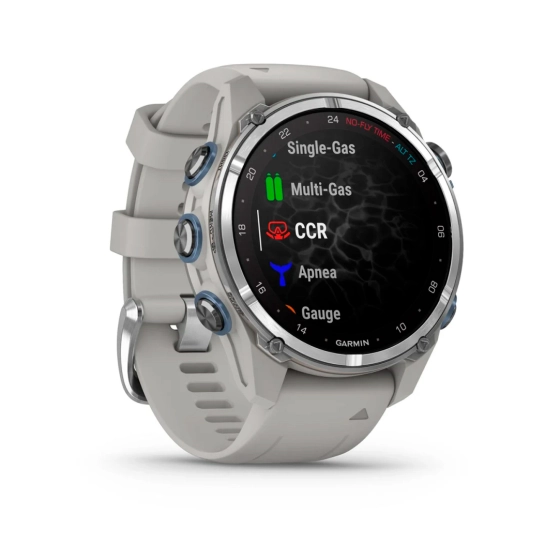 Смарт-годинник Garmin Descent Mk3 43 mm Stainless Steel with Fog Gray Silicone Band (010-02753-04/03)