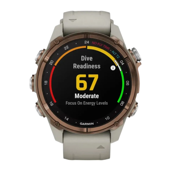 Смарт-годинник Garmin Descent Mk3i 43 mm Bronze PVD Titanium with French Gray Silicone Band (010-02753-13/14)