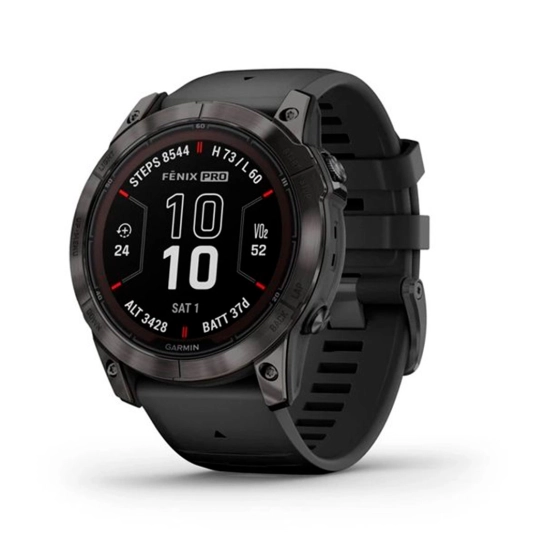Смарт-годинник Garmin Fenix 7X Pro Sapphire Solar Carbon G. DLC Tit. with Black Band