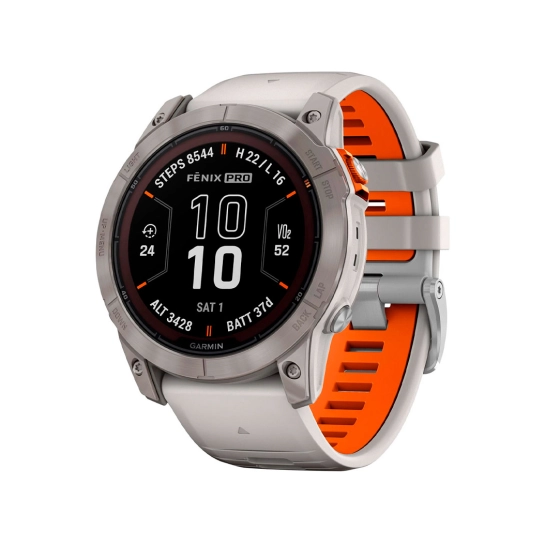 Смарт-годинник Garmin Fenix 7X Pro Sapphire Solar Titanium w. Fog Gray/Ember O. Band
