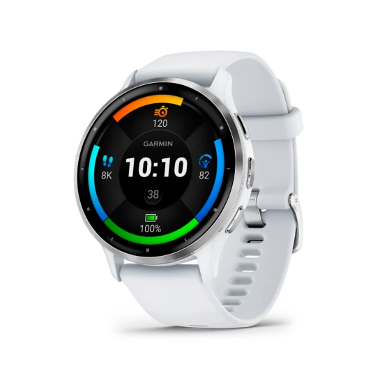 Смарт-годинник Garmin Venu 3 Silver Stainless Steel Bezel with Whitestone Case and Silicone Band (010-02784-00)
