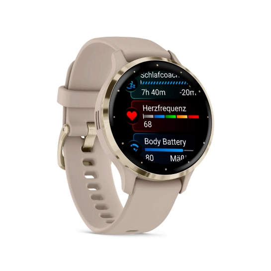 Смарт-годинник Garmin Venu 3S Soft Gold Stainless Steel Bezel with French Gray Case and Silicone Band