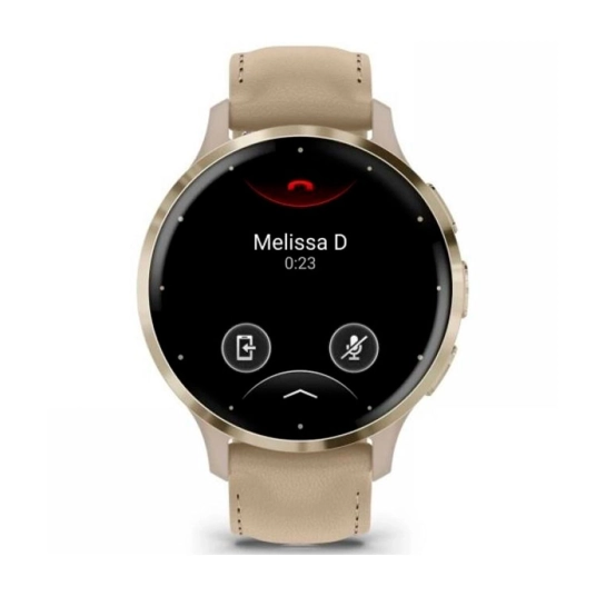 Смарт-годинник Garmin Venu 3S Soft Gold S. Steel Bezel w. French Gray Case and Leather Band (010-02785-55)