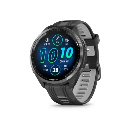 Смарт-годинник Garmin Forerunner 965 Carbon Gray Garmin Forerunner 965 Carbon Gray DLC Titanium Bezel with Black Case and Black/Powder Gray Silicone Band