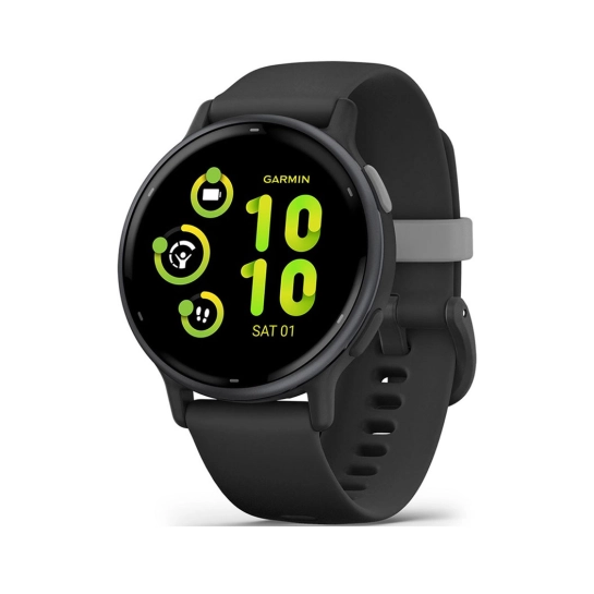 Смарт-годинник Garmin Vivoactive 5 Slate Aluminum Bezel with Black Case and Silicone Band (010-02862-10)