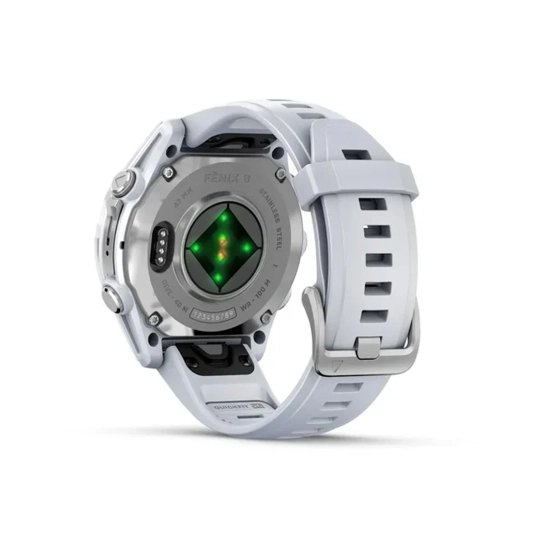 Смарт-годинник Garmin Fenix 8 AMOLED 43mm Silver with Whitestone Silicone Band