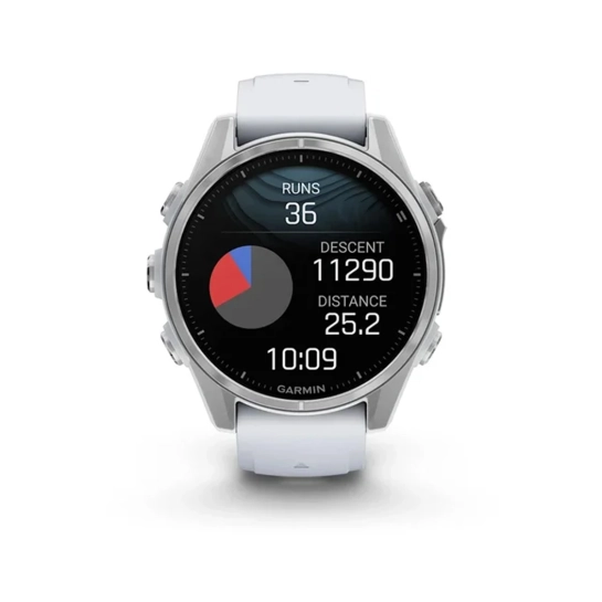 Смарт-годинник Garmin Fenix 8 AMOLED 43mm Silver with Whitestone Silicone Band