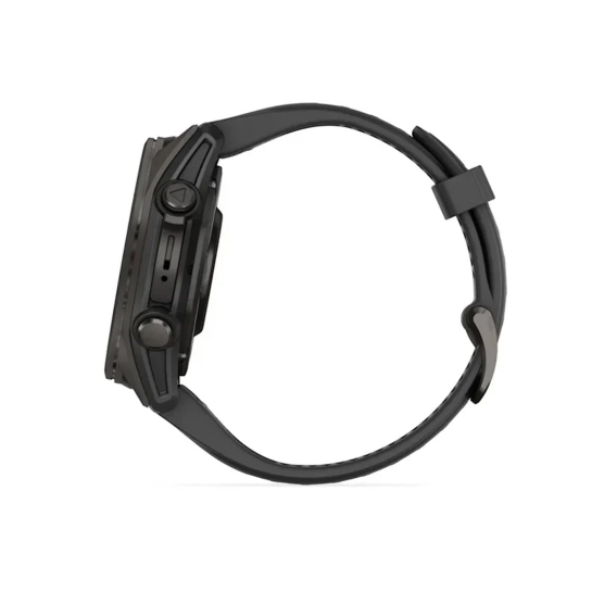 Смарт-годинник Garmin Fenix 8 AMOLED 43mm Sapphire Carbon Grey DLC with Black/Pebble Grey Silicone Band