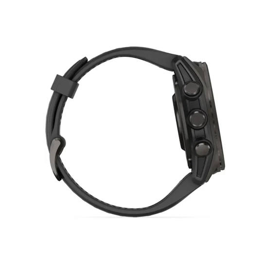 Смарт-годинник Garmin Fenix 8 AMOLED 43mm Sapphire Carbon Grey DLC with Black/Pebble Grey Silicone Band