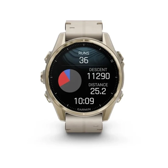 Смарт-годинник Garmin Fenix 8 AMOLED 43mm Sapphire Soft Gold with Limestone Leather Band