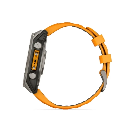 Смарт-годинник Garmin Fenix 8 AMOLED 47mm Sapphire Titanium with Spark Orange/Graphite Silicone Band