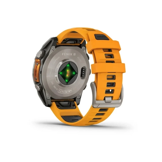 Смарт-годинник Garmin Fenix 8 AMOLED 47mm Sapphire Titanium with Spark Orange/Graphite Silicone Band