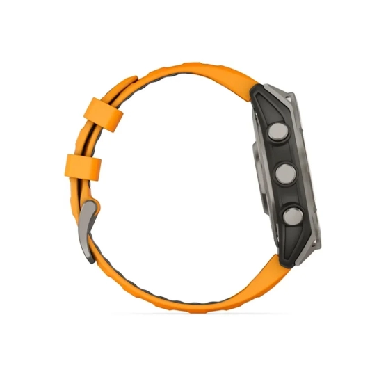 Смарт-годинник Garmin Fenix 8 AMOLED 47mm Sapphire Titanium with Spark Orange/Graphite Silicone Band