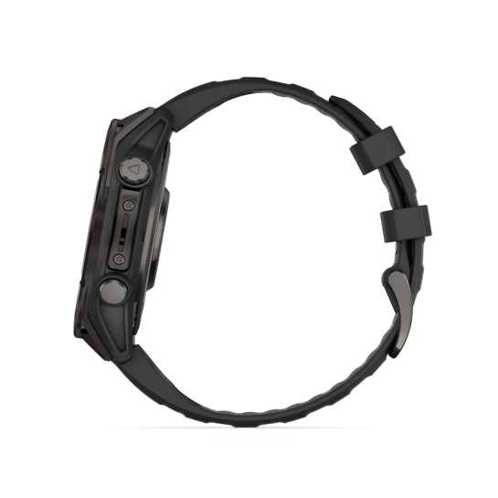 Смарт-годинник Garmin Fenix 8 AMOLED 47mm Sapphire Carbon Grey DLC with Black/Pebble Grey Silicone Band