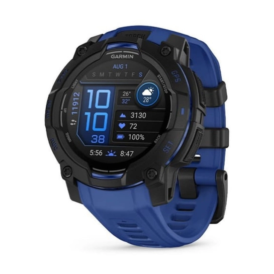 Смарт-годинник Garmin Instinct 3 45mm AMOLED Black with Blue Band (010-02936-03/43)