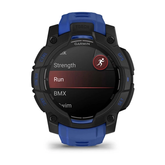 Смарт-годинник Garmin Instinct 3 45mm AMOLED Black with Blue Band (010-02936-03/43)