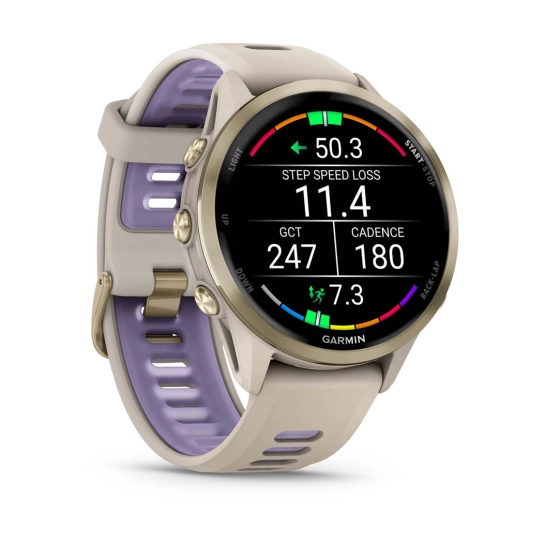 Смарт-годинник Garmin Forerunner 970 Soft Gold Titanium w. French Gray C. and French Gray/T. Indigo Band (010-02969-02/12)