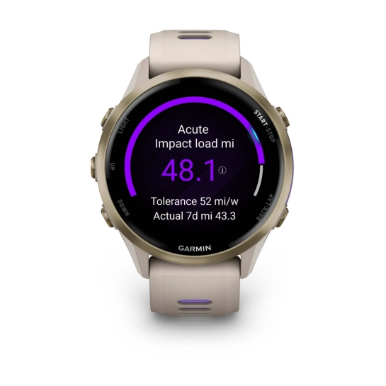 Смарт-годинник Garmin Forerunner 970 Soft Gold Titanium w. French Gray C. and French Gray/T. Indigo Band (010-02969-02/12)