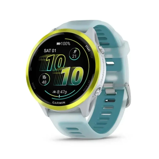 Смарт-годинник Garmin Forerunner 570 47mm Amp Yellow Aluminum w. Translucent Whitestone/Turquoise Band (010-02971-01)