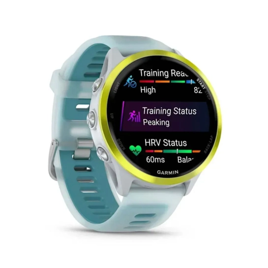 Смарт-годинник Garmin Forerunner 570 47mm Amp Yellow Aluminum w. Translucent Whitestone/Turquoise Band (010-02971-01)