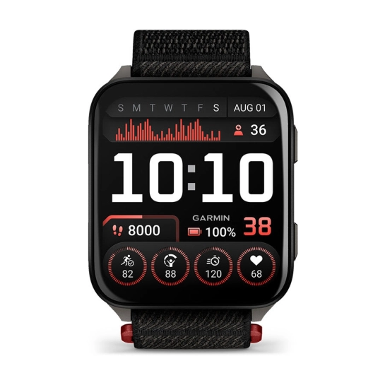 Смарт-годинник Garmin Venu X1 Black with Slate Titanium Caseback and Black ComfortFit Nylon Band (010-02980-00/02)