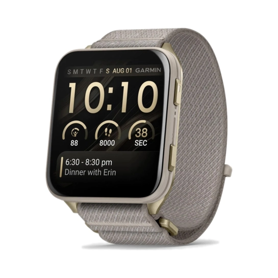 Смарт-годинник Garmin Venu X1 Soft Gold Titanium and French Grey Nylon (010-02980-33/08/09)