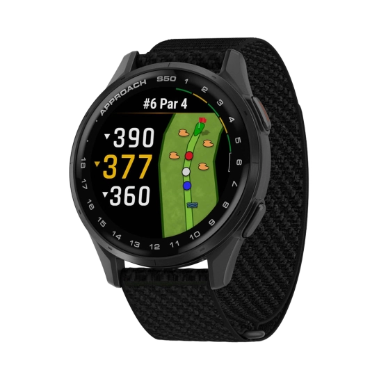 Смарт-годинник Garmin Approach S50 Slate Aluminum Bezel with Black ComfortFit Nylon Band (010-03010-00)