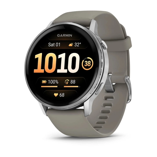 Смарт-годинник Garmin Venu 4 45 mm Silver with Silver Gray Silicone Band (010-03014-01)