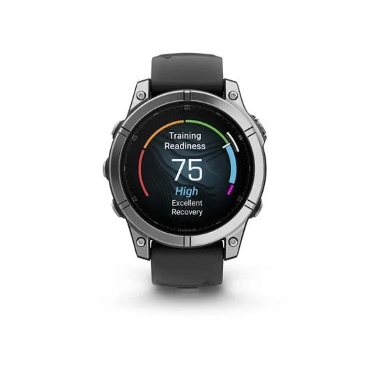 Смарт-годинник Garmin Fenix E 47mm AMOLED Stainless Steel with Black Silicone Band (010-03025-00/02)
