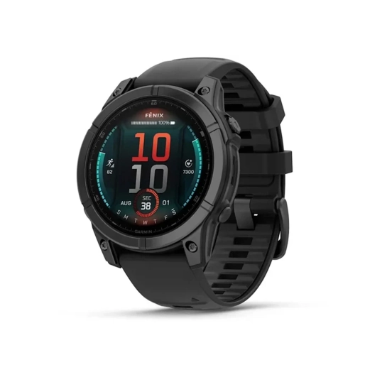 Смарт-годинник Garmin Fenix E 47mm AMOLED Slate Grey Steel with Black Silicone Band (010-03025-01/03)