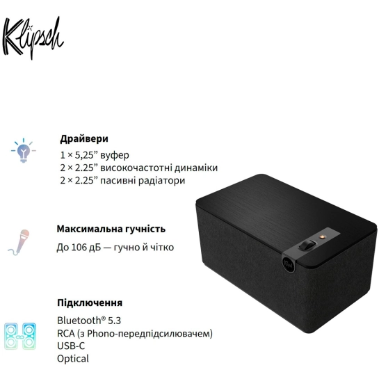 Акустична система Klipsch The Three Plus Matt Black (1071962)