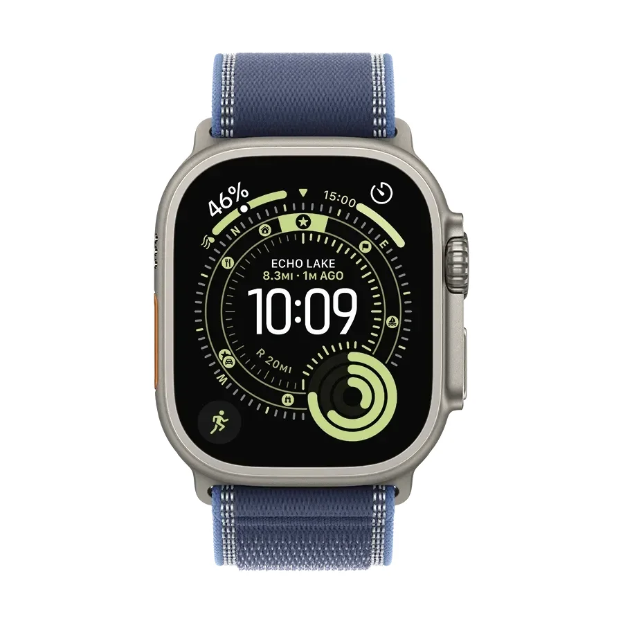 Apple 49mm Trail Loop - M/L Ремінець Trail Loop - Natural Titanium Finish Blue/Bright Blue за Apple Watch 44 mmApple Watch 45 mmApple Watch 46 mmApple Watch 49 mm 44/45/46/49 mm