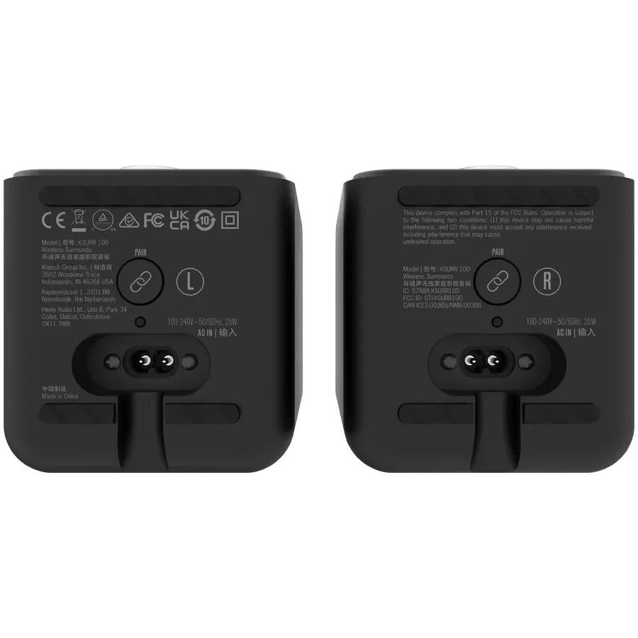KLIPSCH Flexus SURR 100 тилова бездротова акустика для саундбарів Flexus Core, чорні, пара