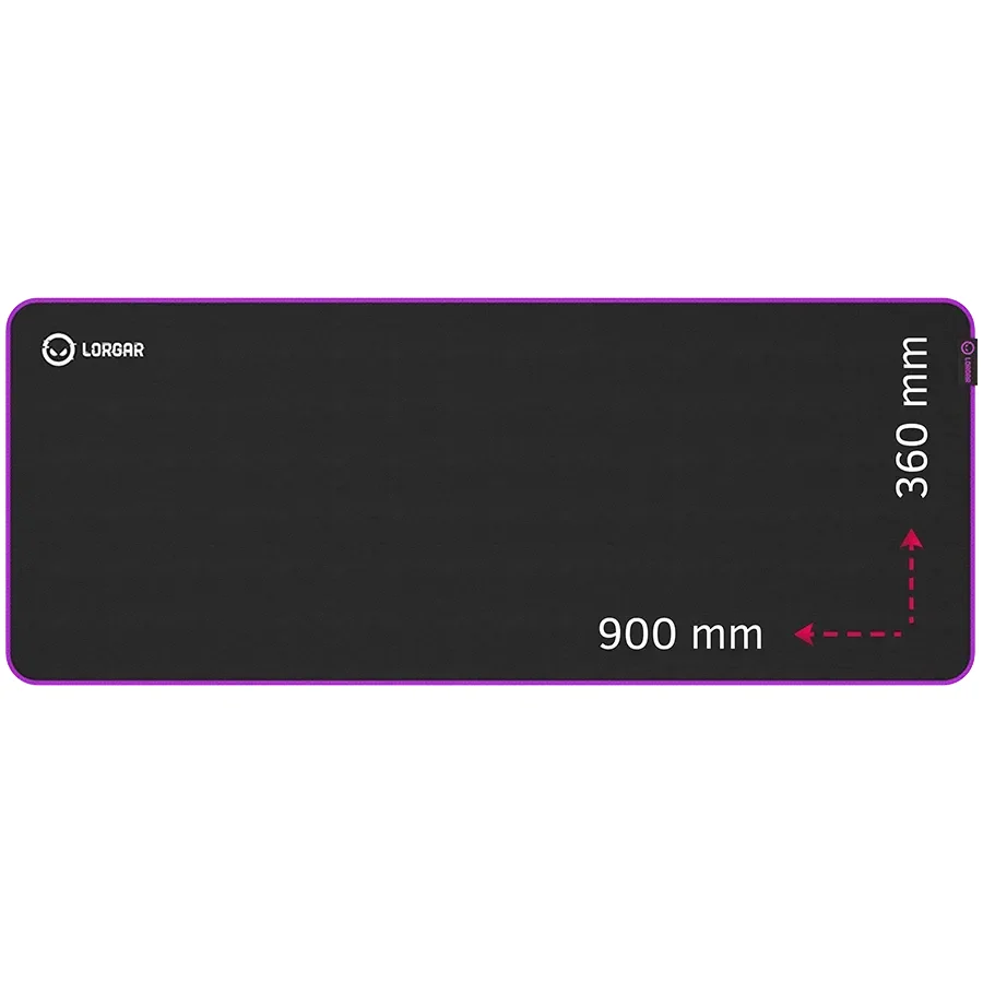 LORGAR Multispandex mousepad з purple rubber, Чорний