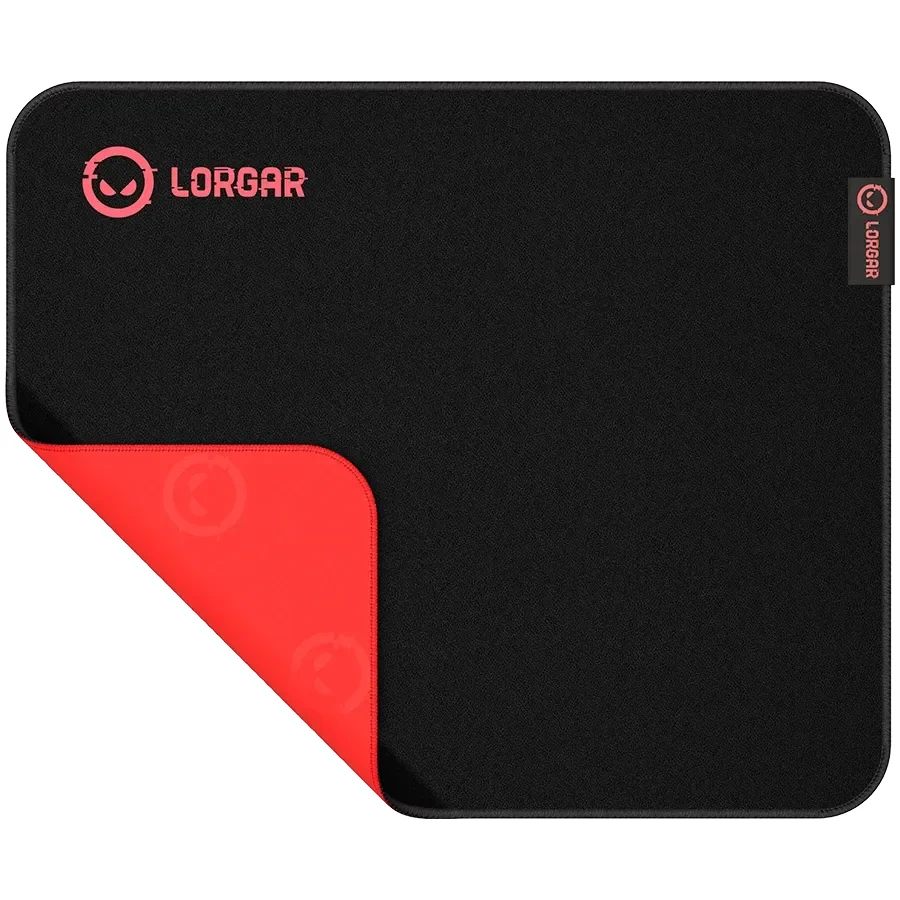 LORGAR Jacquard mousepad з red rubber, Чорний