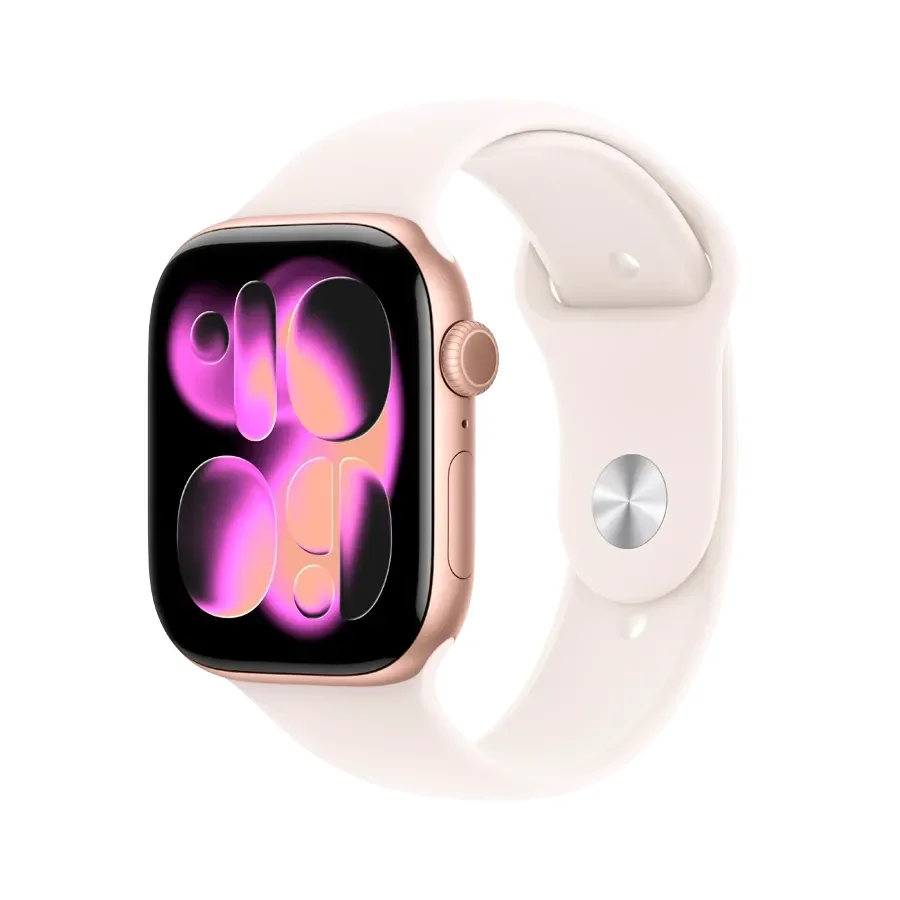 Apple Watch Series 11 GPS,  Light Blush Sport Band, S/M, 46mm, Rose Gold Aluminium