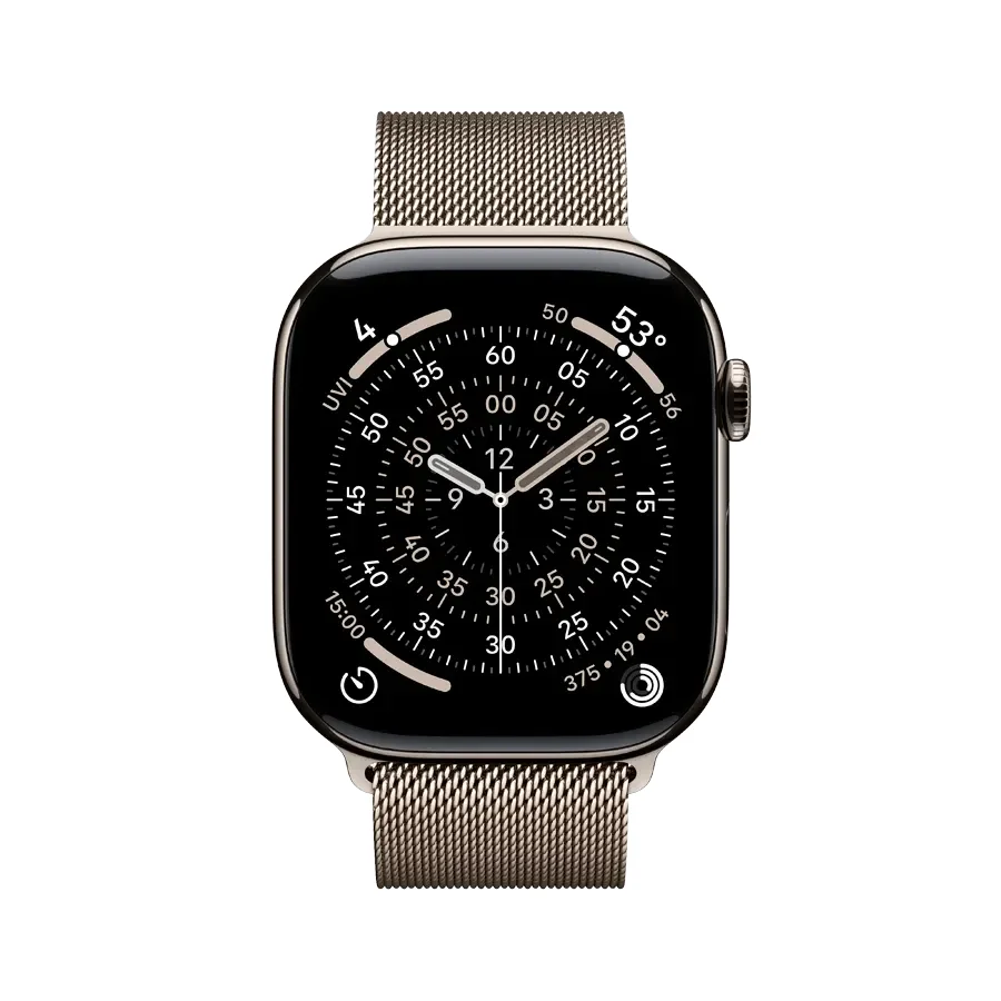 Apple Watch Series 11 GPS + Cellular,  Natural Milanese Loop, S/M, 46mm, Natural Titanium