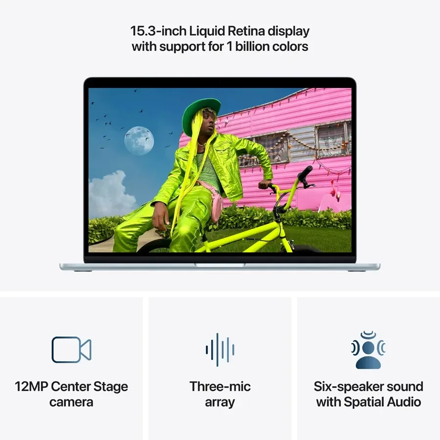 MacBook Air 15.3-inch  M5 (10C CPU/10C GPU), 16 ГБ, 1 ТБ, Небесно-блакитний