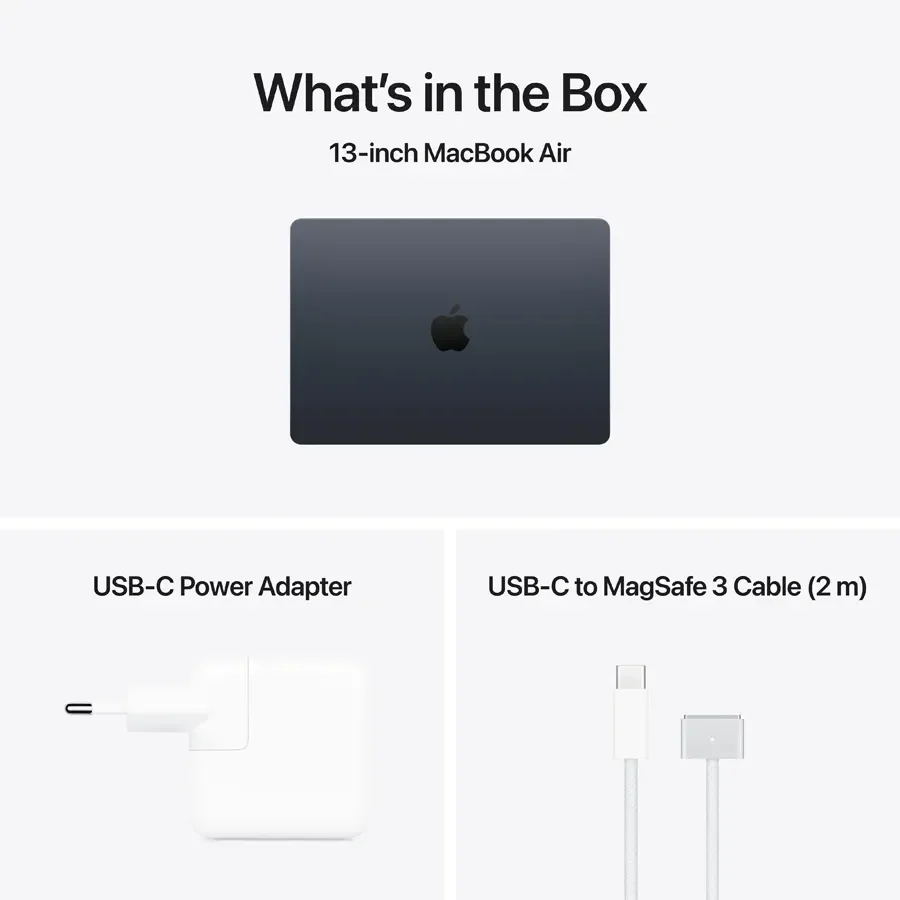 MacBook Air 13.6-inch  M5 (10C CPU/10C GPU), 16 ГБ, 1 ТБ, Темна ніч